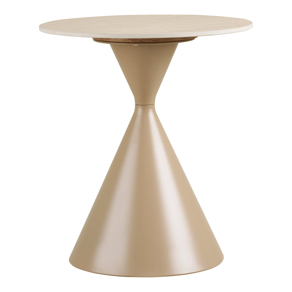 Vanja Beistelltisch rund – Keramik/Stahl Travertin/Sand, ø 50 × 56 cm – Ansicht 2