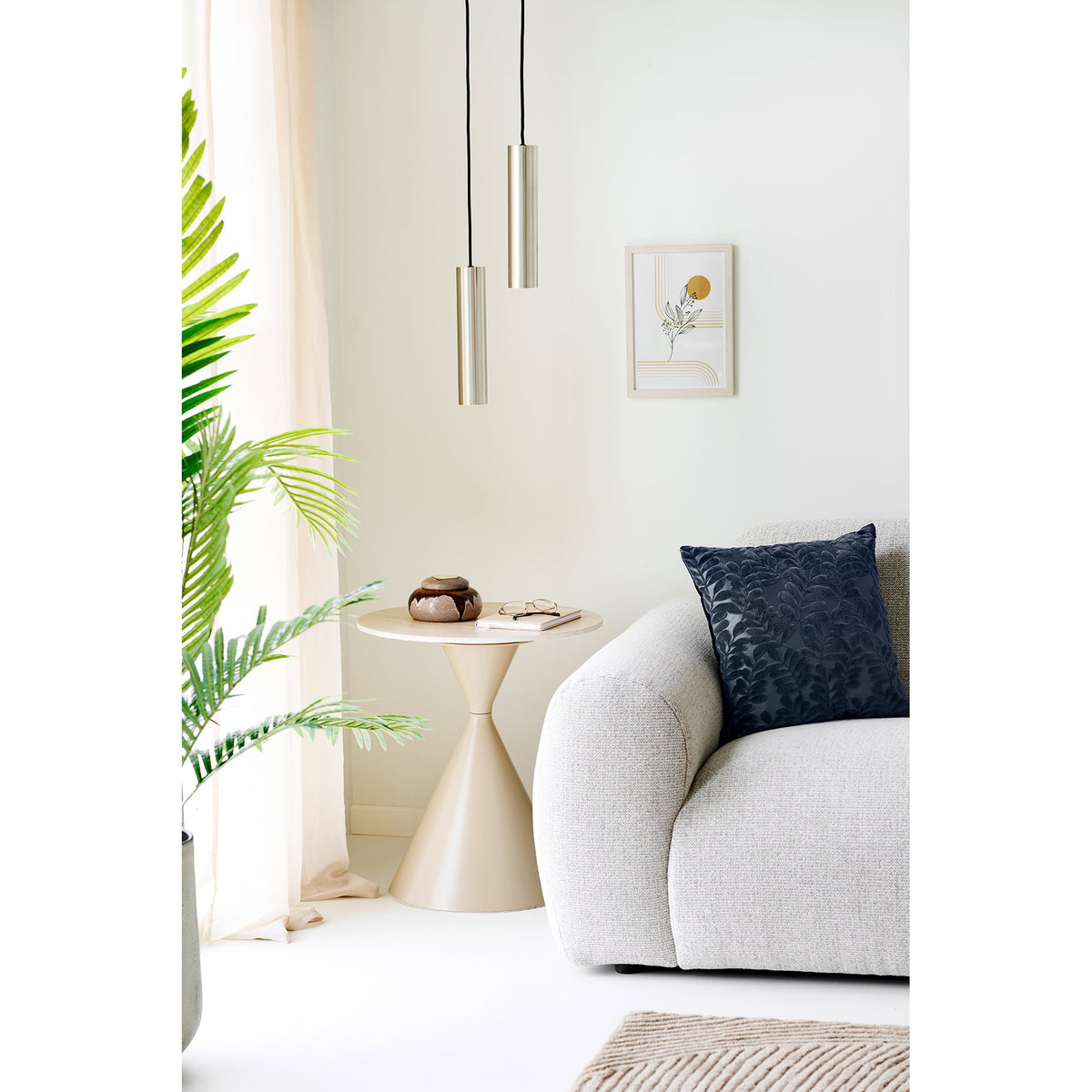Vanja Beistelltisch rund – Keramik/Stahl Travertin/Sand, ø 50 × 56 cm – Ansicht 7