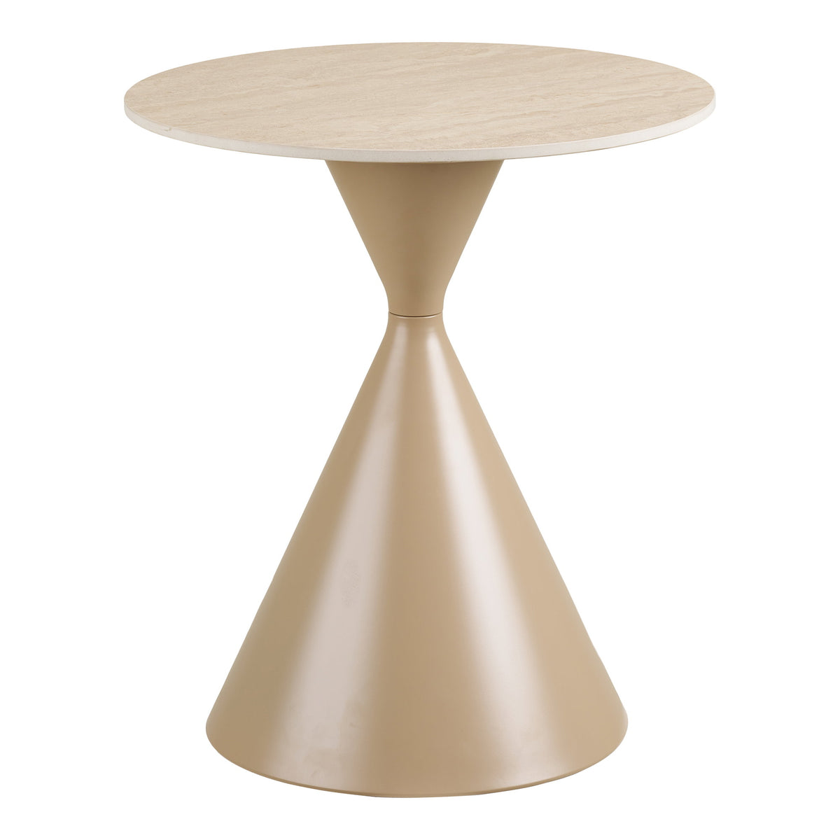 Vanja Beistelltisch rund – Keramik/Stahl Travertin/Sand, ø 50 × 56 cm von Luiva Living