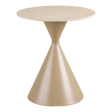Vanja Beistelltisch rund – Keramik/Stahl Travertin/Sand, ø 50 × 56 cm von Luiva Living