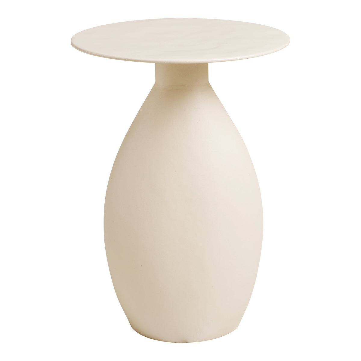 Oda Beistelltisch rund – Metall/Emaille Cremeweiß, ø 36 × 50 cm von Luiva Living