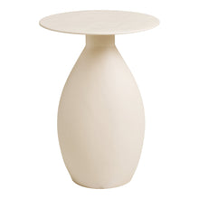 Oda Beistelltisch rund – Metall/Emaille Cremeweiß, ø 36 × 50 cm von Luiva Living