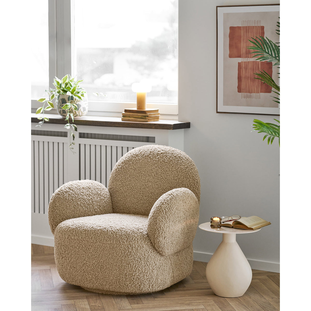Oda Beistelltisch rund – Metall/Emaille Cremeweiß, ø 36 × 40 cm – Ansicht 6