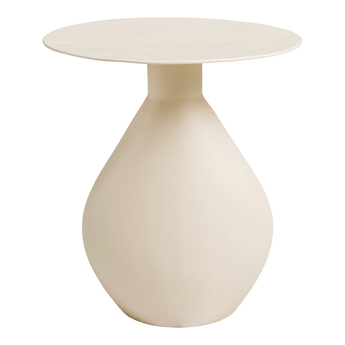 Oda Beistelltisch rund – Metall/Emaille Cremeweiß, ø 36 × 40 cm von Luiva Living