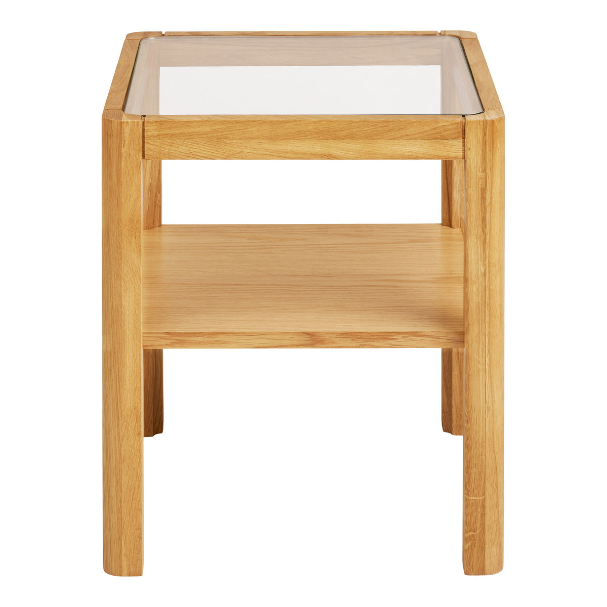 Rocco Beistelltisch – Eiche/Sicherheitsglas Natur, 40 × 40 × 45 cm – Ansicht 2