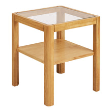 Rocco Beistelltisch – Eiche/Sicherheitsglas Natur, 40 × 40 × 45 cm von Luiva Living