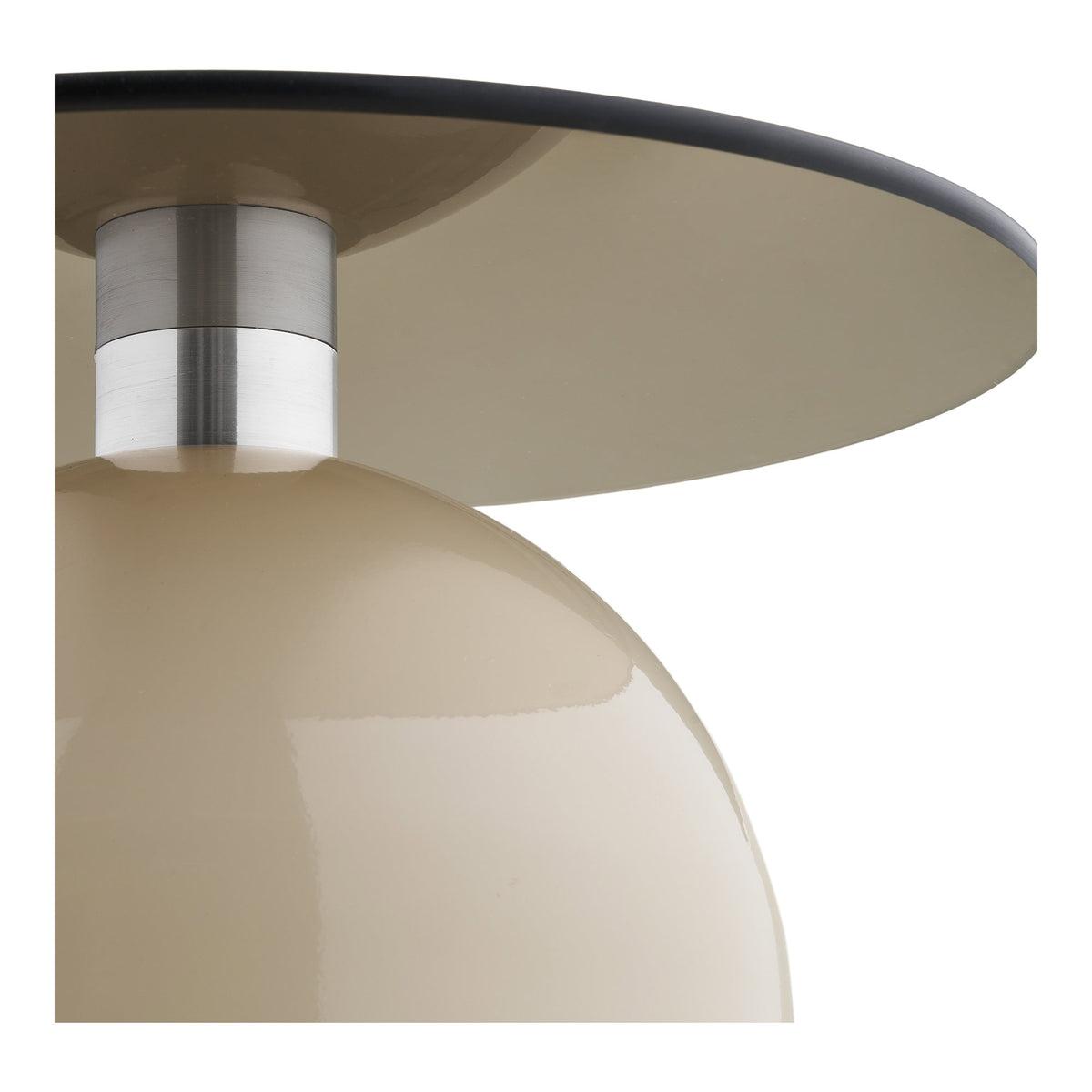 Elodie Beistelltisch rund – Sicherheitsglas/Metall Grau/Beige, ø 40 × 52 cm – Ansicht 4