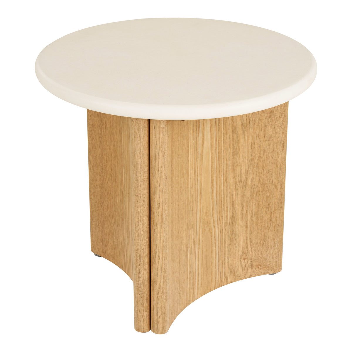 Fia Beistelltisch rund – Zement/Eschenfurnier Weiß/Natur, ø 50 × 45 cm – Ansicht 2