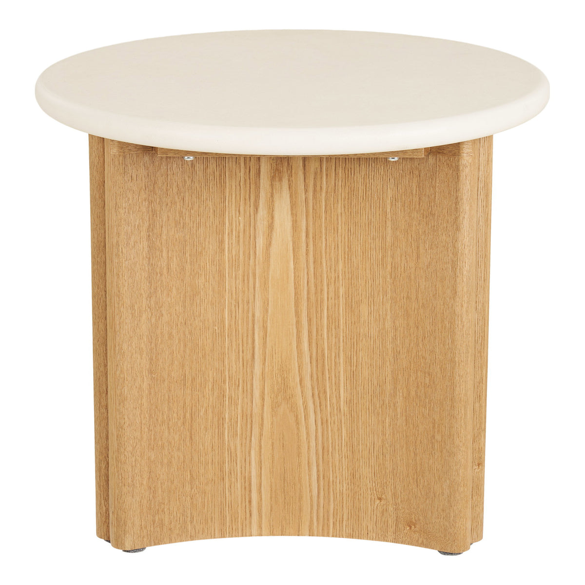 Fia Beistelltisch rund – Zement/Eschenfurnier Weiß/Natur, ø 50 × 45 cm – Ansicht 3