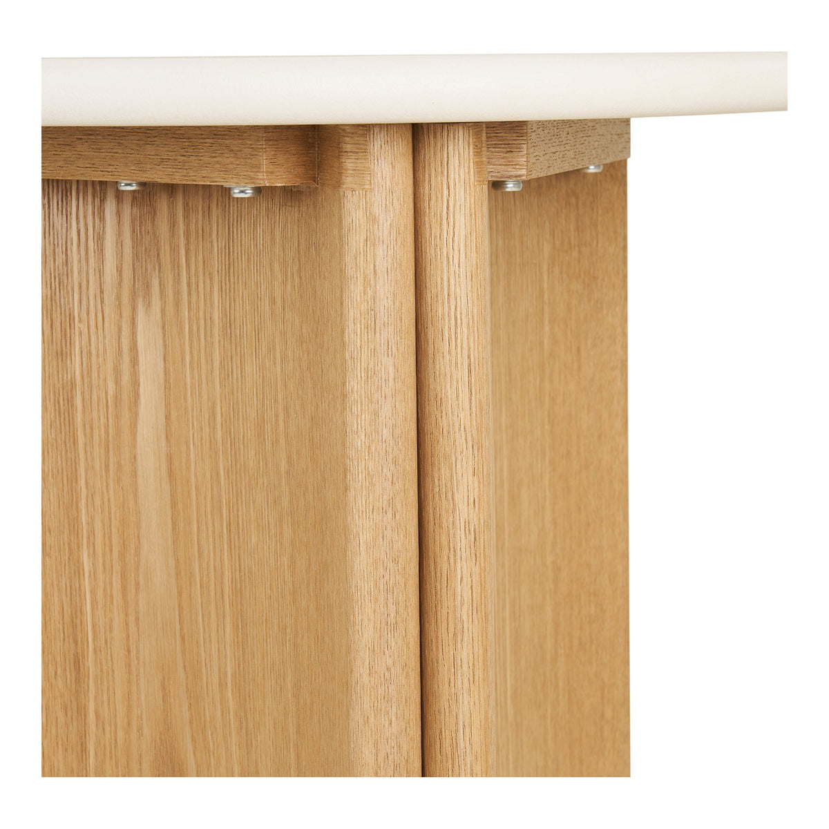 Fia Beistelltisch rund – Zement/Eschenfurnier Weiß/Natur, ø 50 × 45 cm – Ansicht 4