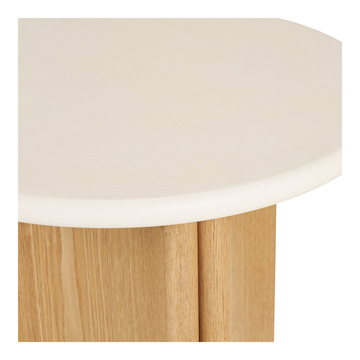 Fia Beistelltisch rund – Zement/Eschenfurnier Weiß/Natur, ø 50 × 45 cm – Ansicht 5