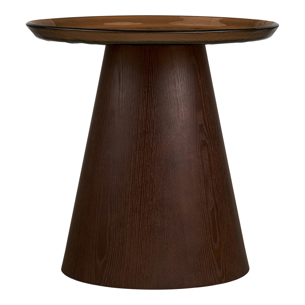 Jesper Beistelltisch rund – Eschenfurnier/Glas Braun, ø 50 × 48 cm – Ansicht 2