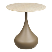 Alice Beistelltisch rund – Metall/Sicherheitsglas Khaki, ø 50 × 54 cm von Luiva Living
