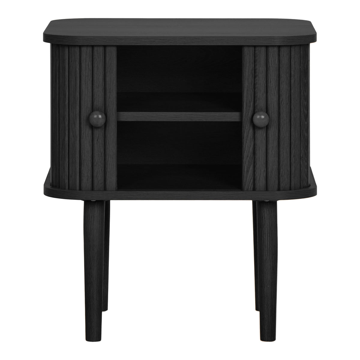 Arvid Beistelltisch mit 2 Türen – Schwarz, 45 × 40 × 50,5 cm – Ansicht 2