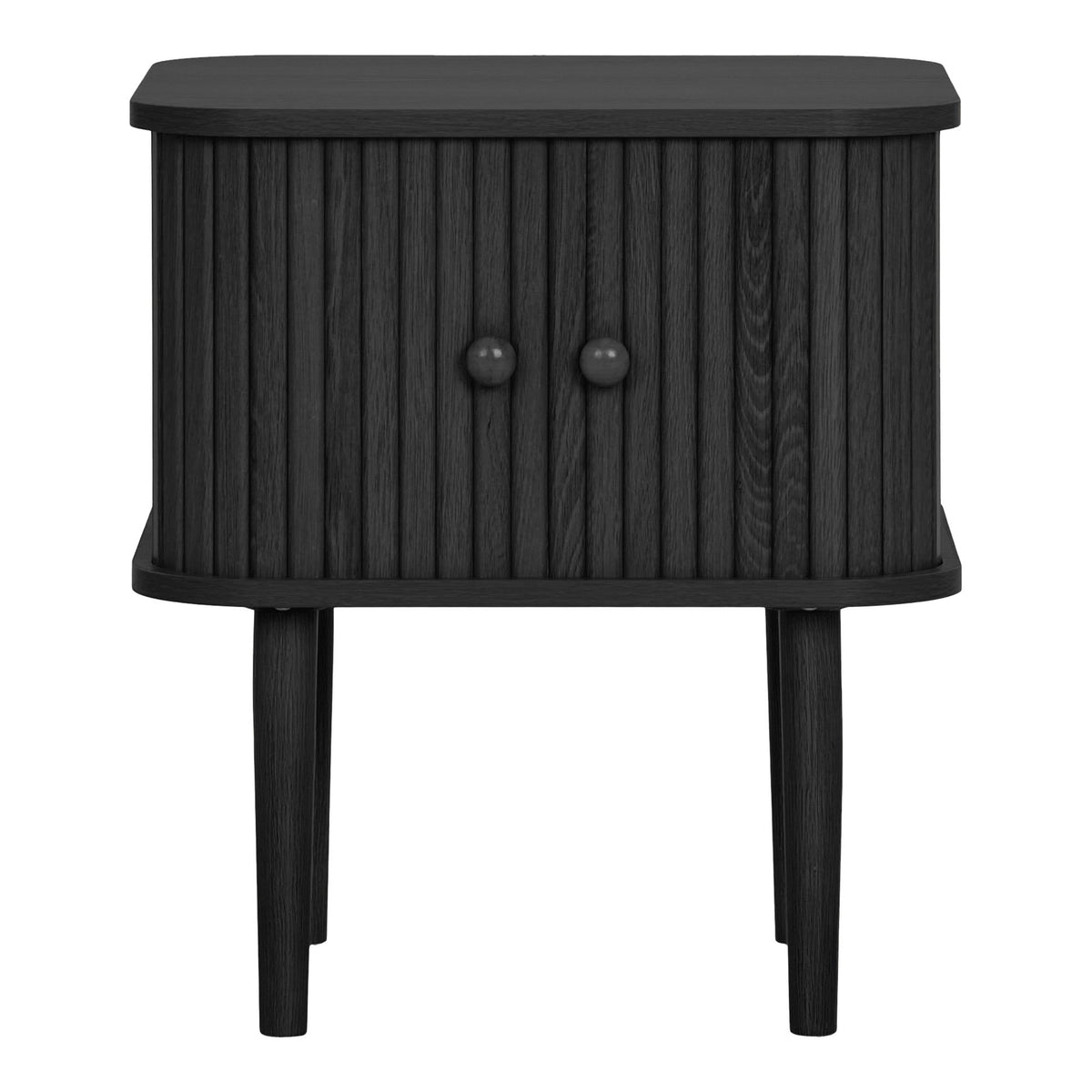 Arvid Beistelltisch mit 2 Türen – Schwarz, 45 × 40 × 50,5 cm von Luiva Living