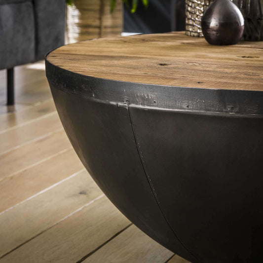 Couchtisch Ø90 Raft / Robustes Hartholz