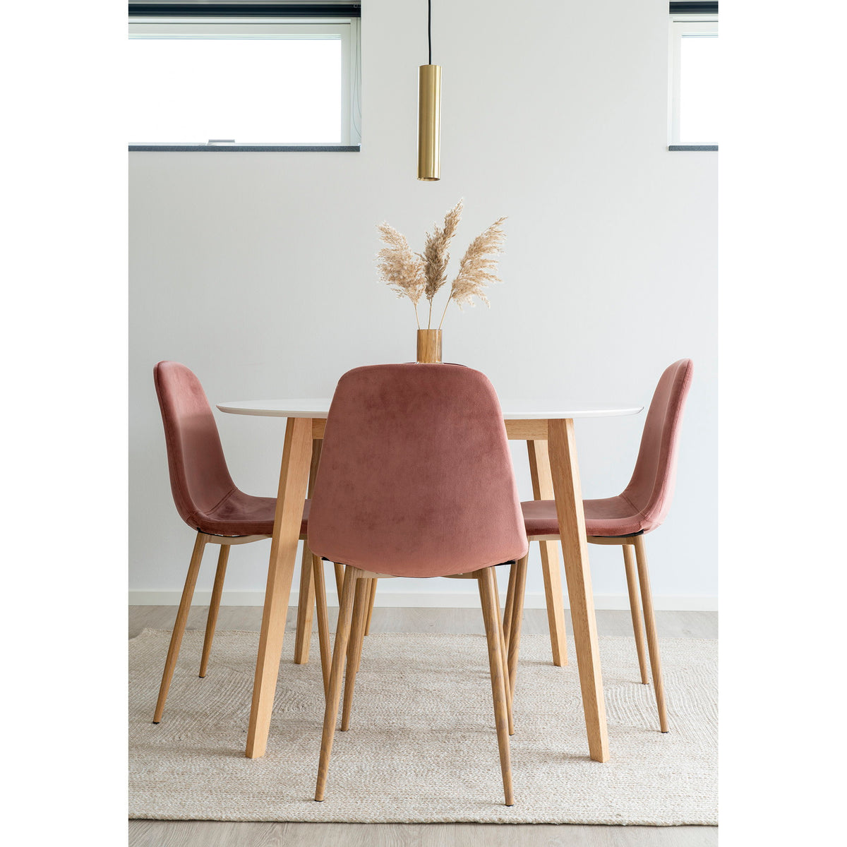 Frida Esstisch rund – Weiß/Natur, ø 105 cm – Ansicht 4