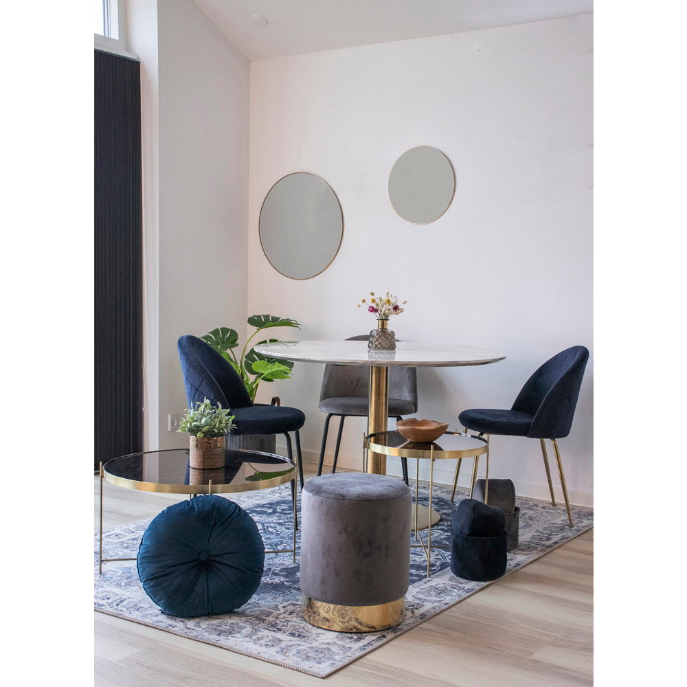 Sina Esstisch rund – Marmoroptik Weiß, Gestell Messing, ø 110 cm – Ansicht 7