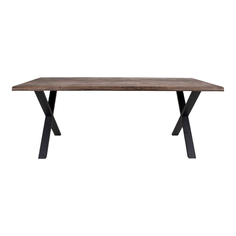 Tina Esstisch mit Wellenkante, erweiterbar – Eiche geräuchert, 200 × 95 cm – Ansicht 2