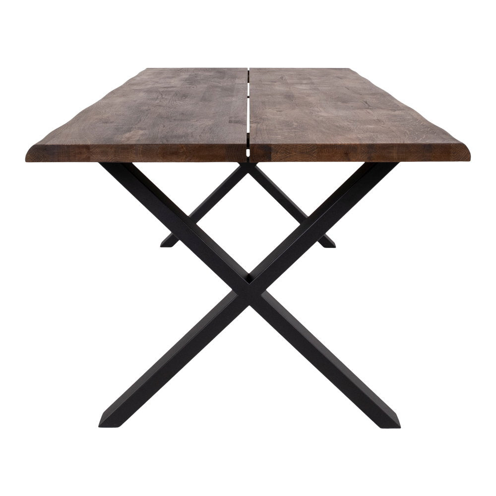 Tina Esstisch mit Wellenkante, erweiterbar – Eiche geräuchert, 200 × 95 cm – Ansicht 3