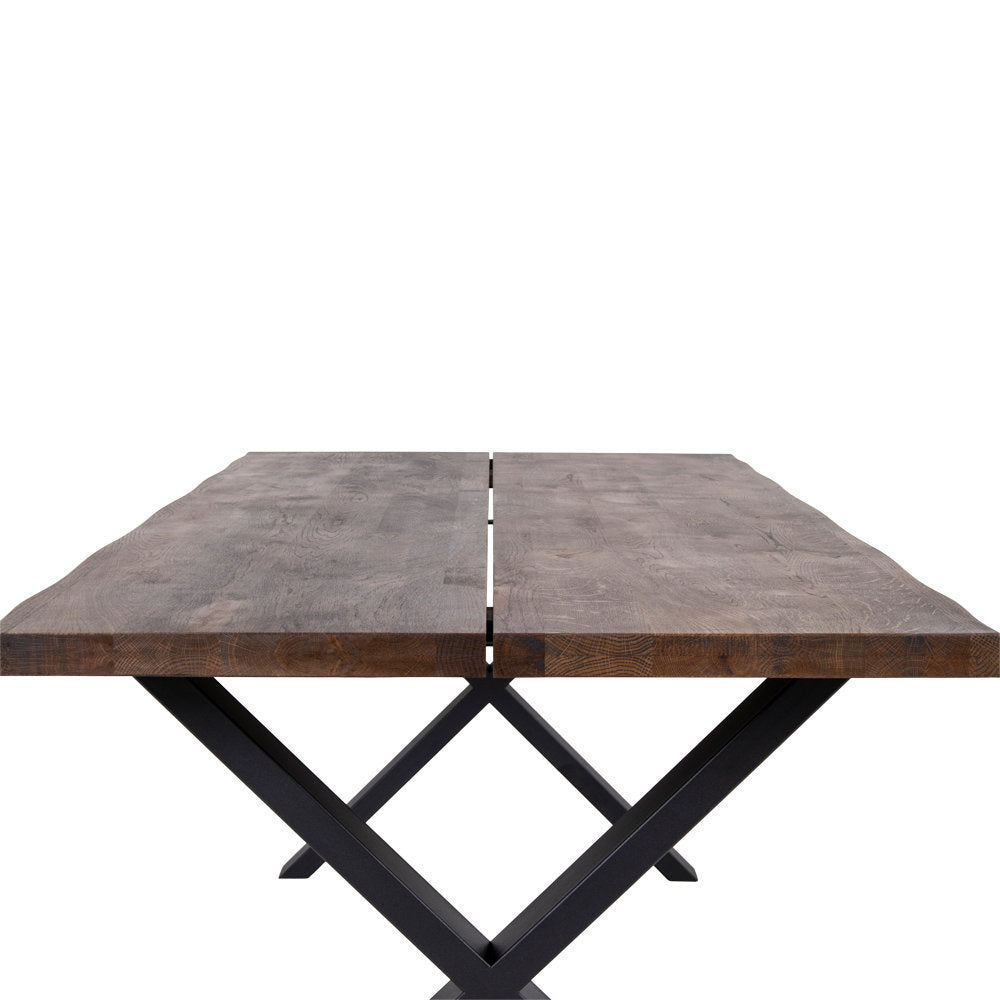 Tina Esstisch mit Wellenkante, erweiterbar – Eiche geräuchert, 200 × 95 cm – Ansicht 4