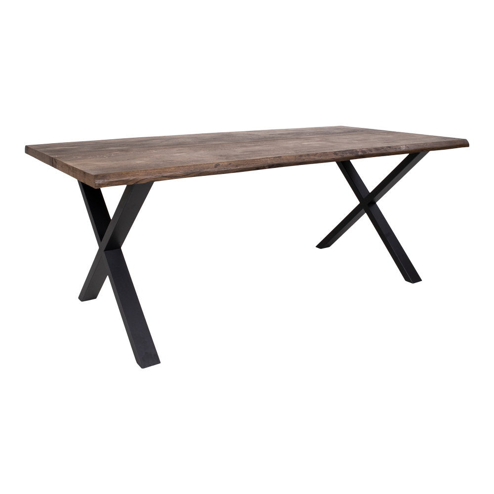 Tina Esstisch mit Wellenkante, erweiterbar – Eiche geräuchert, 200 × 95 cm von Luiva Living
