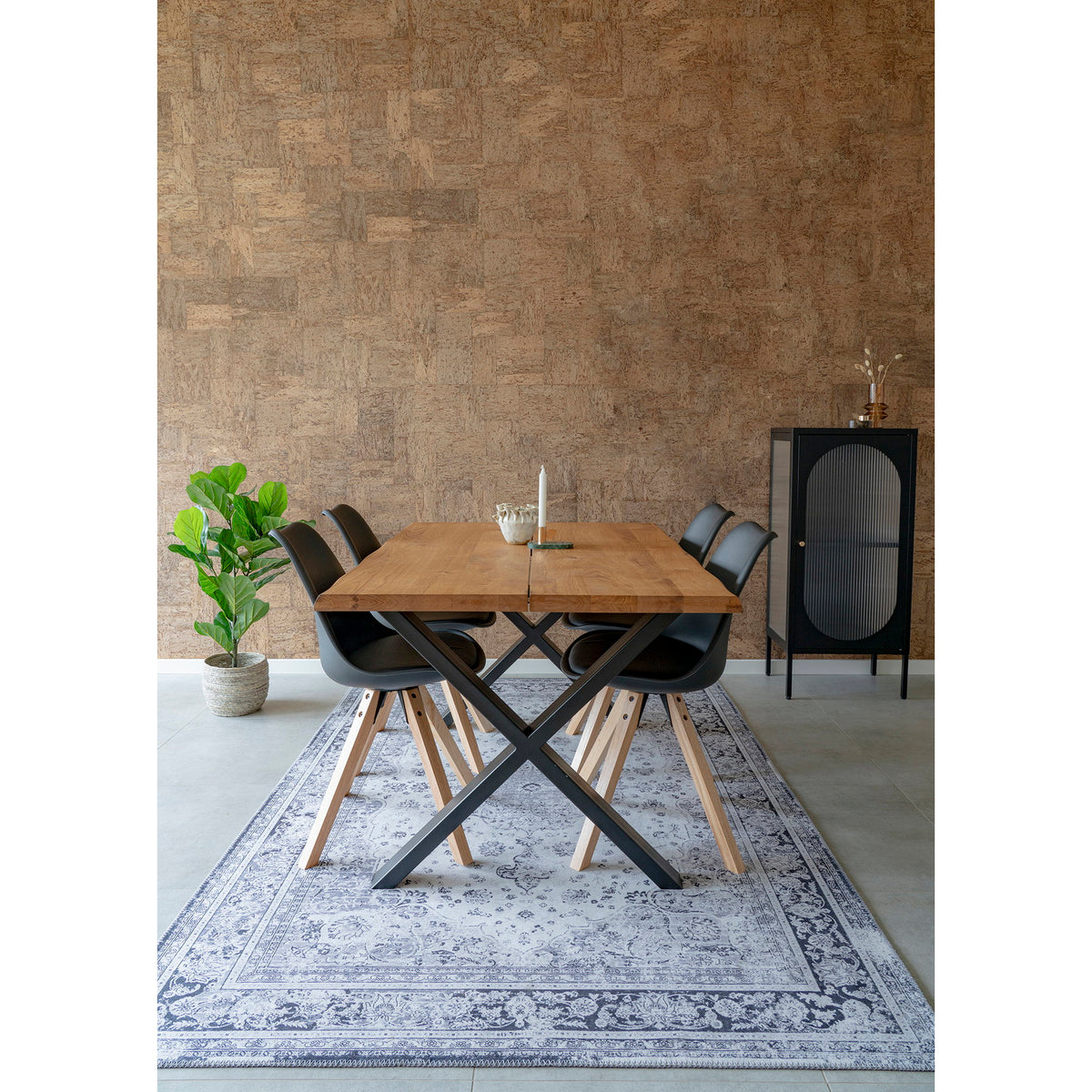 Tina Esstisch mit Wellenkante, erweiterbar – Eiche Natur, 200 × 95 cm – Ansicht 13