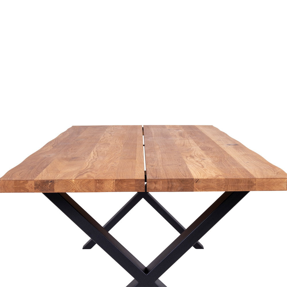 Tina Esstisch mit Wellenkante, erweiterbar – Eiche Natur, 200 × 95 cm – Ansicht 4