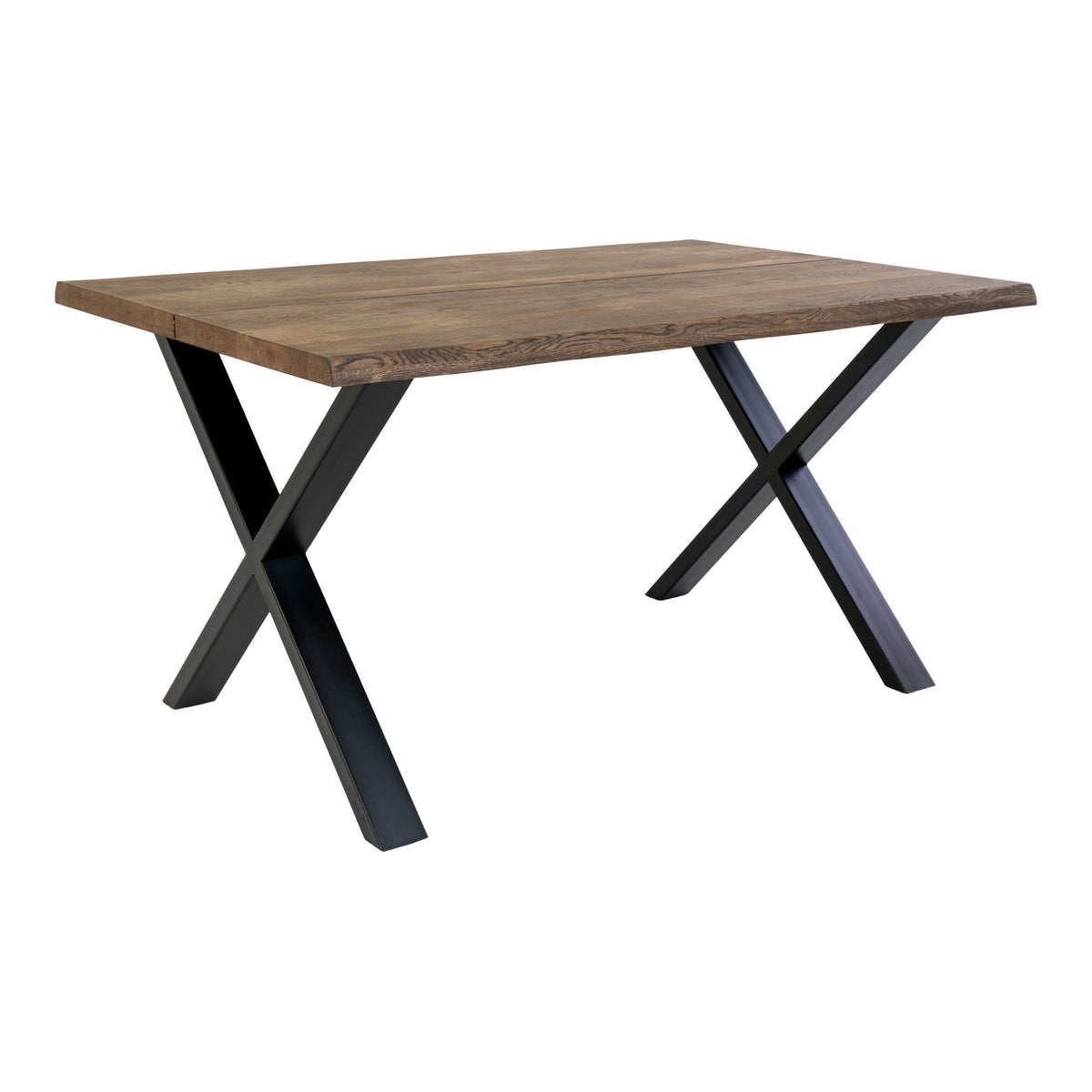 Tina Esstisch mit Wellenkante, erweiterbar – Eiche geräuchert, 140 × 95 cm von Luiva Living