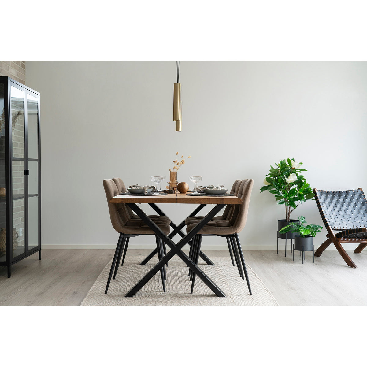 Tina Esstisch mit Wellenkante, erweiterbar – Eiche Natur, 140 × 95 cm – Ansicht 7