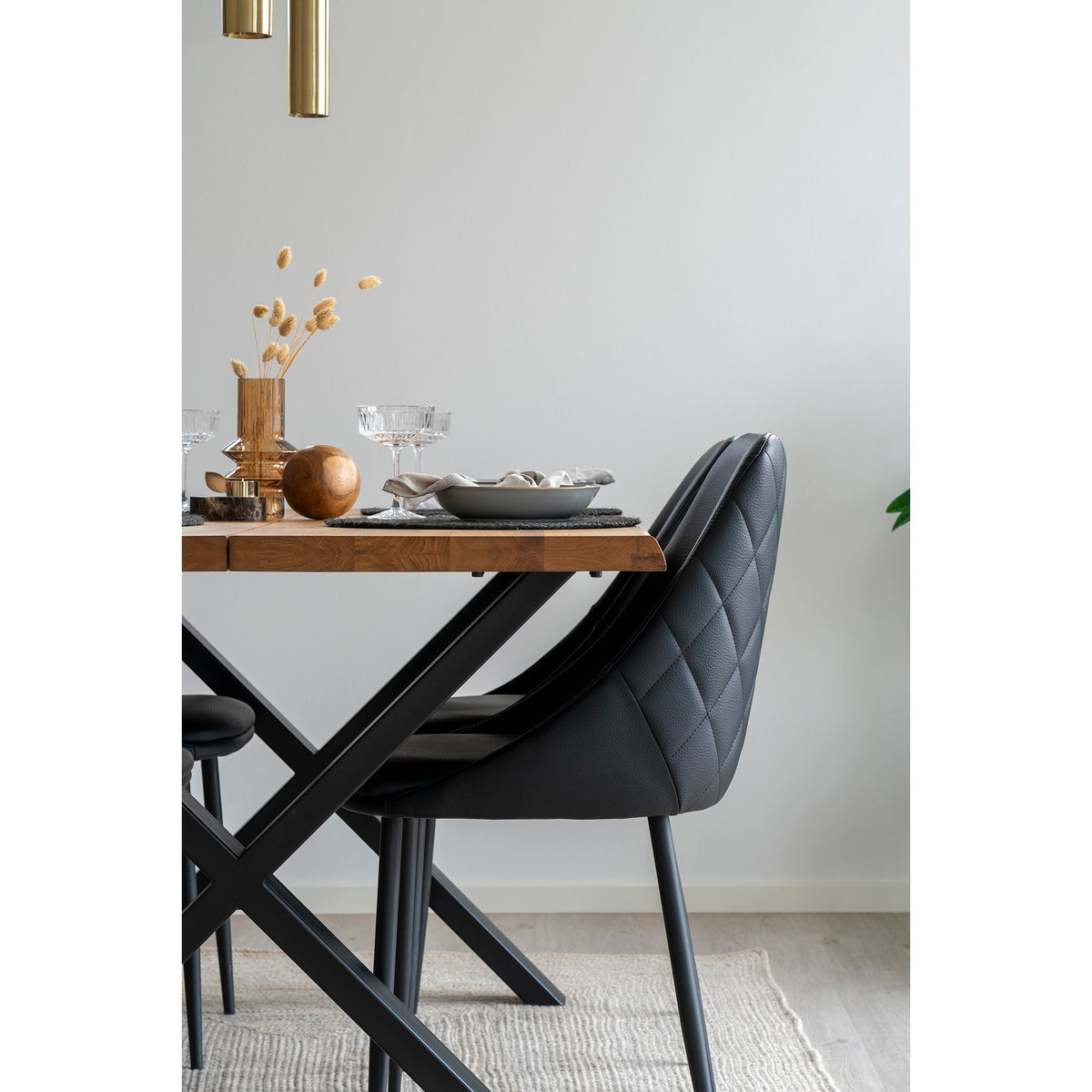 Tina Esstisch mit Wellenkante, erweiterbar – Eiche Natur, 140 × 95 cm – Ansicht 8