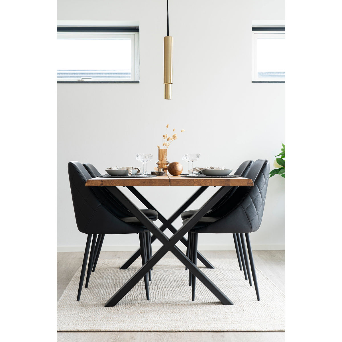 Tina Esstisch mit Wellenkante, erweiterbar – Eiche Natur, 140 × 95 cm – Ansicht 9