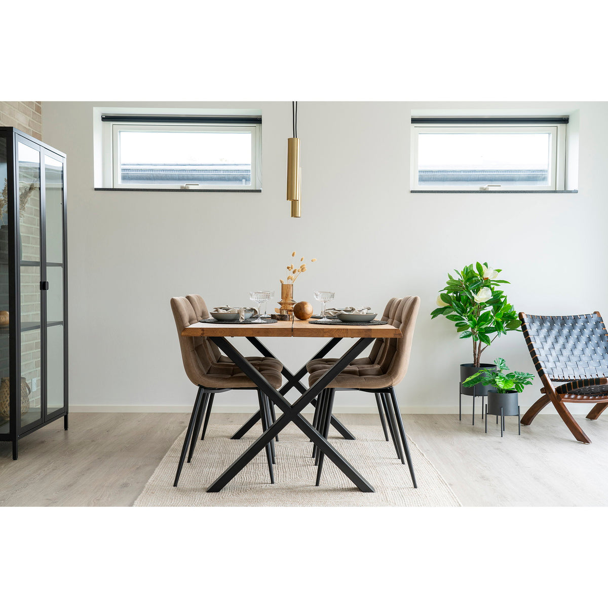 Tina Esstisch mit Wellenkante, erweiterbar – Eiche Natur, 140 × 95 cm – Ansicht 10