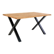 Tina Esstisch mit Wellenkante, erweiterbar – Eiche Natur, 140 × 95 cm von Luiva Living