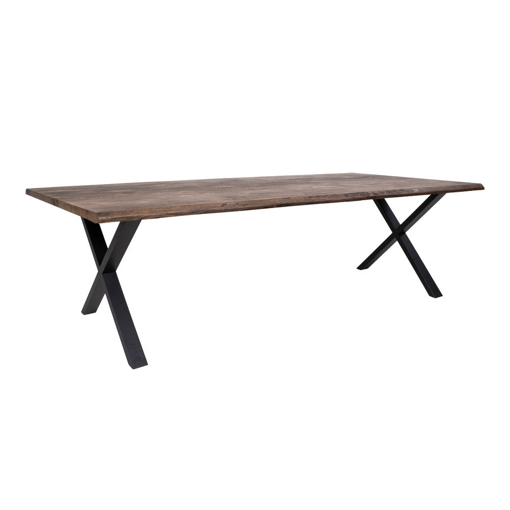 Tina Esstisch mit Wellenkante, erweiterbar – Eiche geräuchert, 300 × 100 cm von Luiva Living