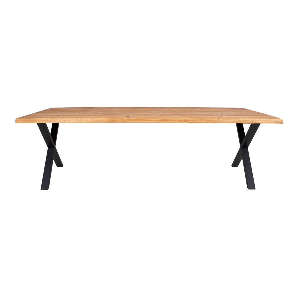 Tina Esstisch mit Wellenkante, erweiterbar – Eiche Natur, 300 × 100 cm – Ansicht 2