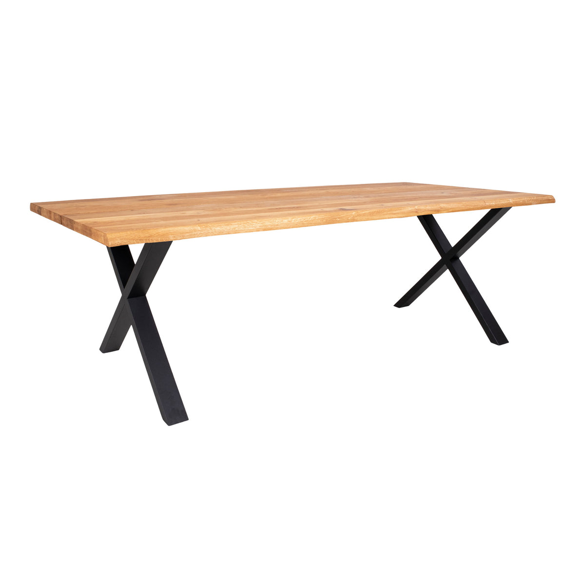 Tina Esstisch mit Wellenkante, erweiterbar – Eiche Natur, 240 × 95 cm von Luiva Living