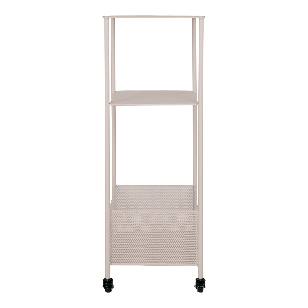 Fredrik Rollwagen mit 3 Ablagen – Stahl Sand, 35 × 35 × 100 cm – Ansicht 2