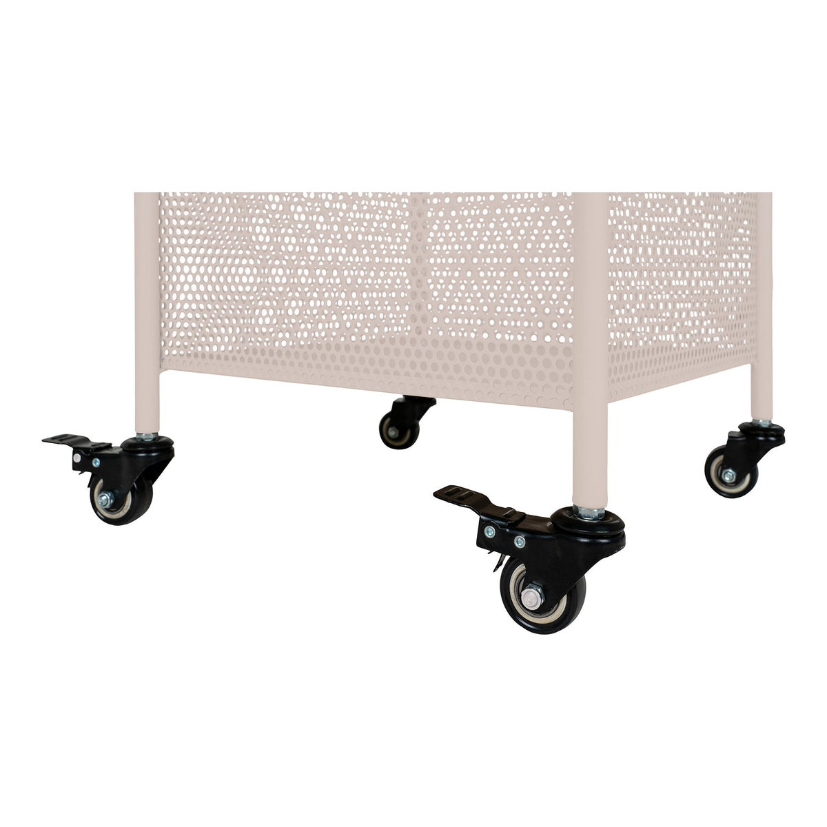 Fredrik Rollwagen mit 3 Ablagen – Stahl Sand, 35 × 35 × 100 cm – Ansicht 4