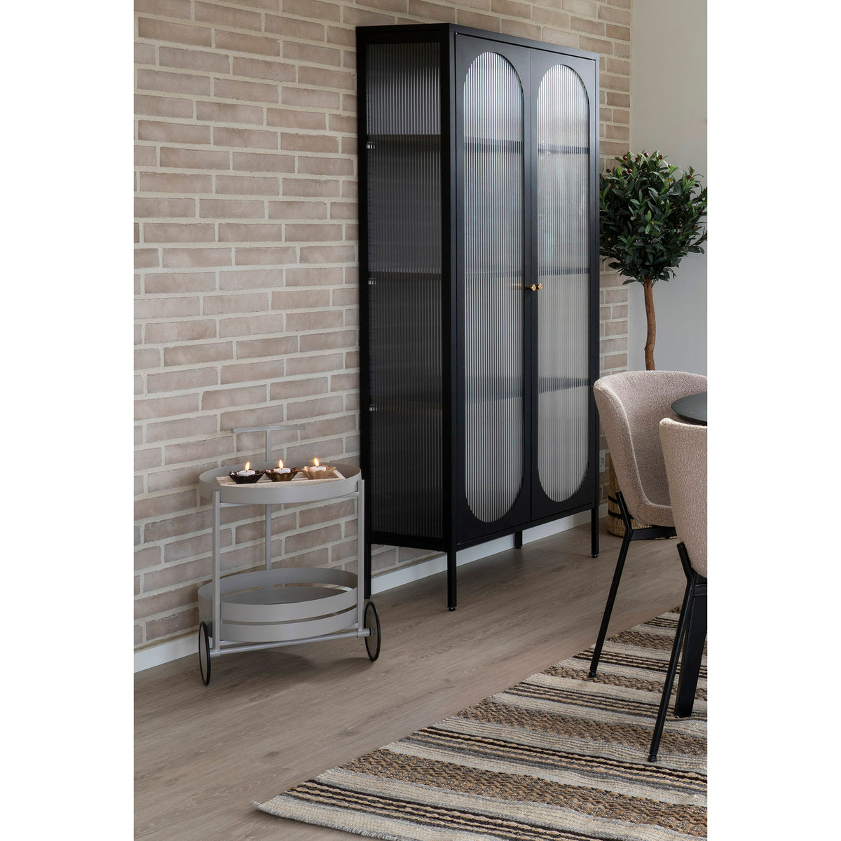 Yuna Barwagen mit 2 Ablagen – Stahl Grau, 40 × 42 × 61 cm – Ansicht 5
