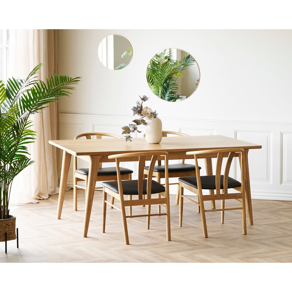 Ylvi Esstisch, ausziehbar – Eichenfurnier Natur, 180–230 × 90 cm – Ansicht 9