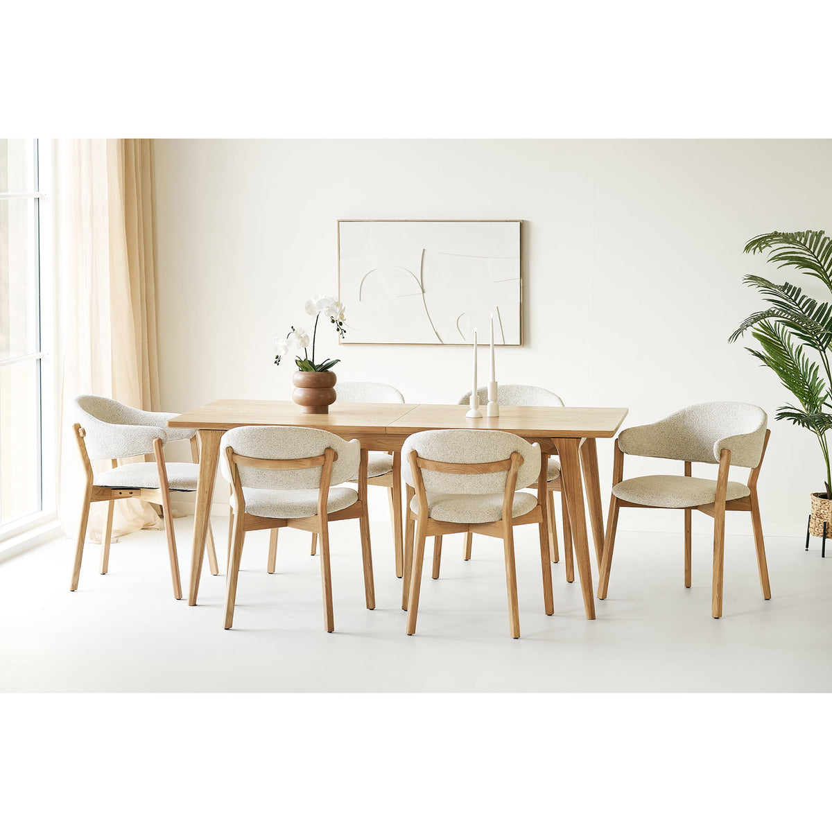 Ylvi Esstisch, ausziehbar – Eichenfurnier Natur, 180–230 × 90 cm – Ansicht 11