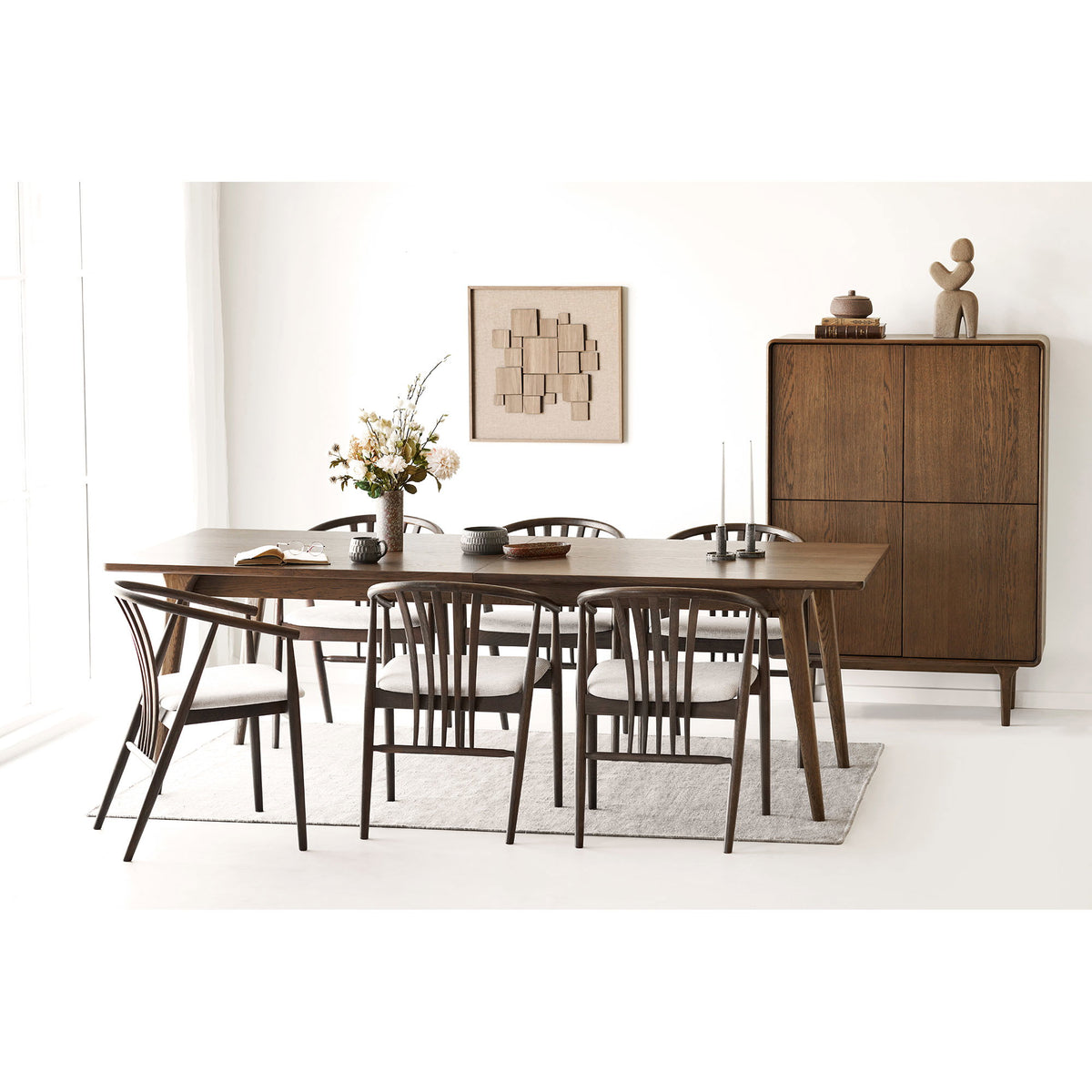 Ylvi Esstisch, ausziehbar – Eichenfurnier Braun, 240–340 × 100 cm – Ansicht 9
