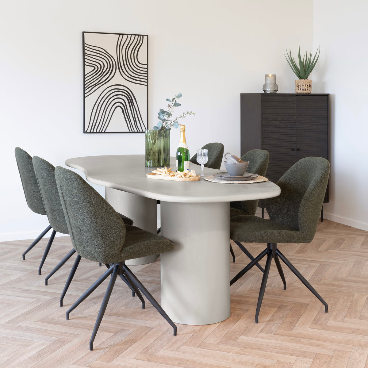 Valentin Esstisch – Zementoptik Beige, 240 × 96 cm – Ansicht 5