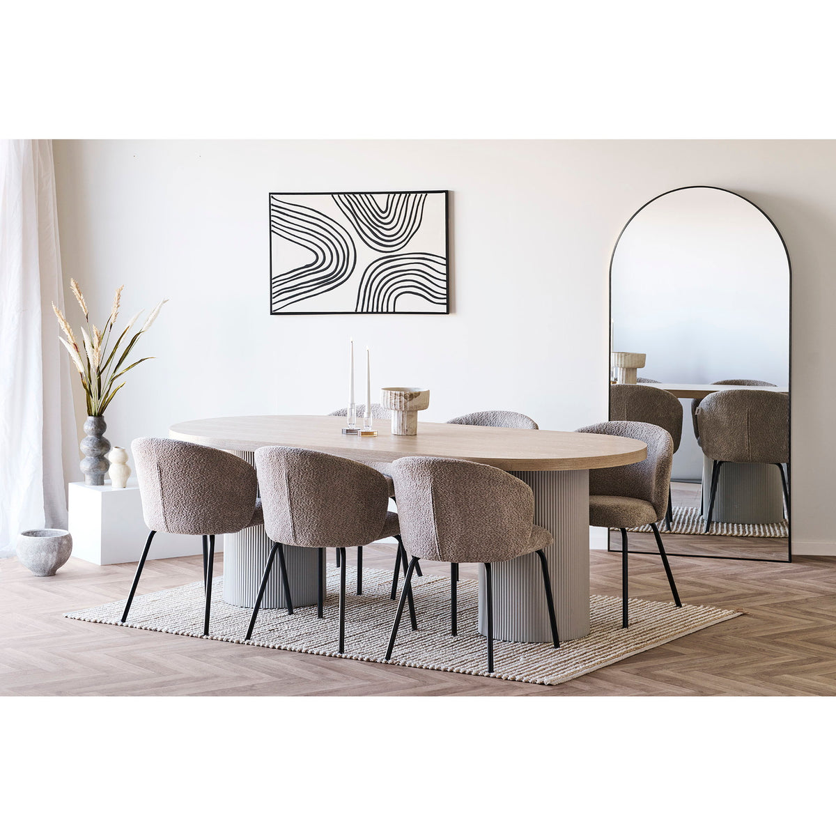 Senta Esstisch – Eschenfurnier Natur/Sand, 220 × 100 cm – Ansicht 6