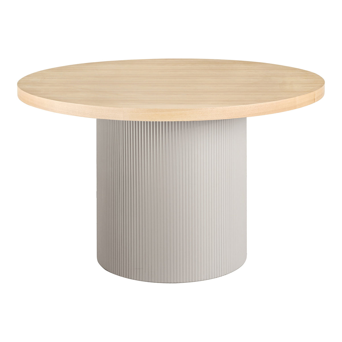 Senta Esstisch rund – Eschenfurnier Natur/Sand, ø 120 cm von Luiva Living