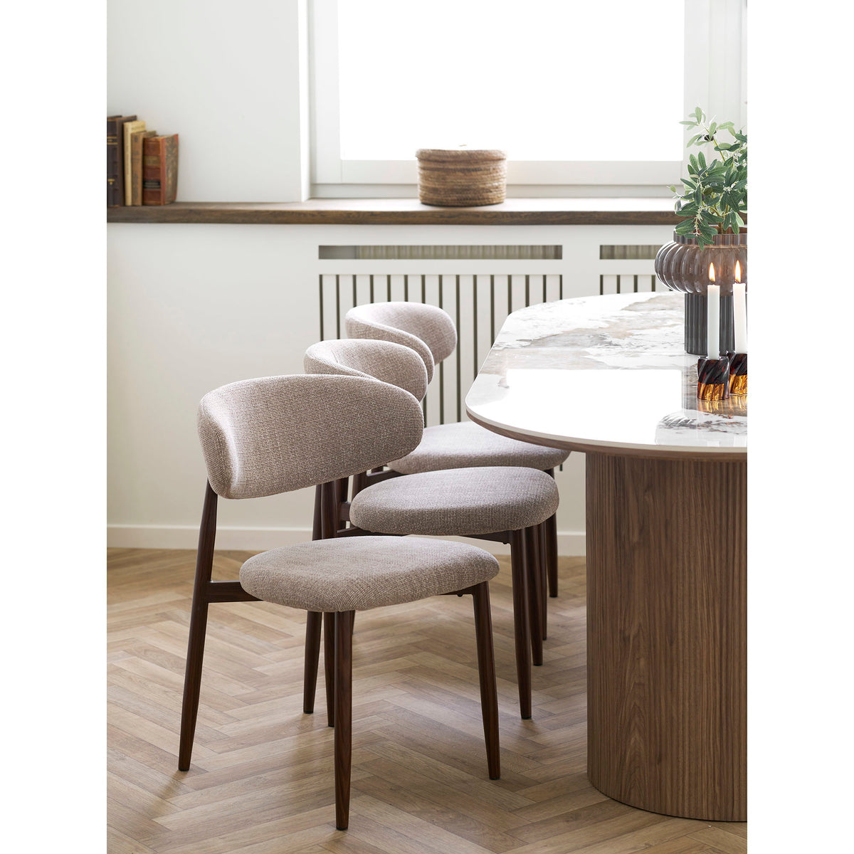 Eila Esstisch – Keramik Weiß/Braun, 210 × 100 cm – Ansicht 8