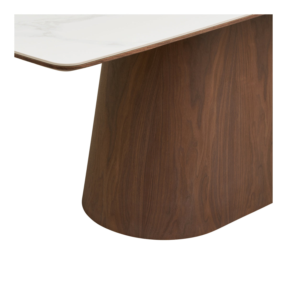 Klara Esstisch – Keramik/Eschenfurnier Weiß/Dunkelbraun, 200 × 90 cm – Ansicht 4