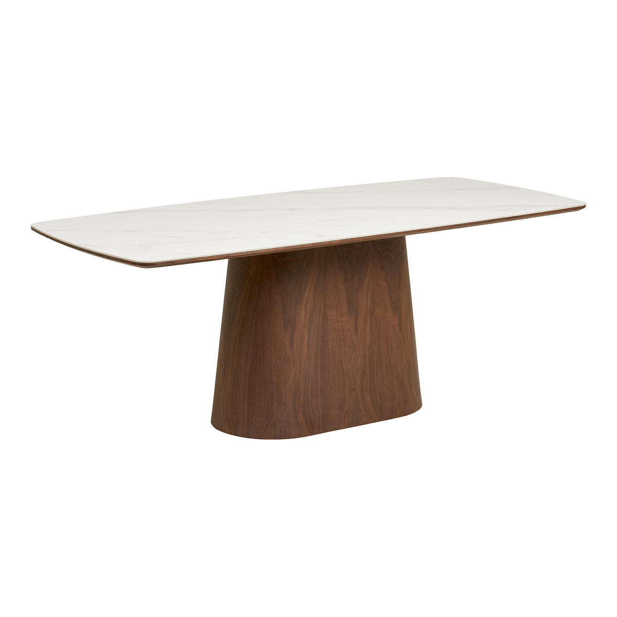 Klara Esstisch – Keramik/Eschenfurnier Weiß/Dunkelbraun, 200 × 90 cm von Luiva Living