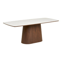 Klara Esstisch – Keramik/Eschenfurnier Weiß/Dunkelbraun, 200 × 90 cm von Luiva Living